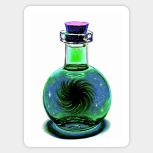 Black hole galaxy potion blue green purple Sticker